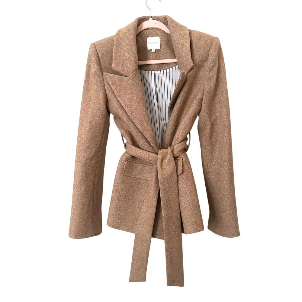 FAVORITE DAUGHTER‎ Adrienne Belted Blazer Tan NWOT Small - Picture 2 of 5